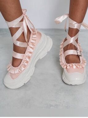 NIB Double Standard NYC Marie Jane Ballet Sneakers Pink EU 37 / US 7